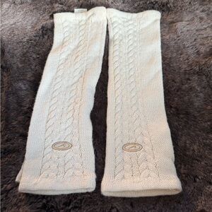 NIKE WHITE WOOL FINGERLESS GLOVES Mittens Arm Warners Wool blend One Size